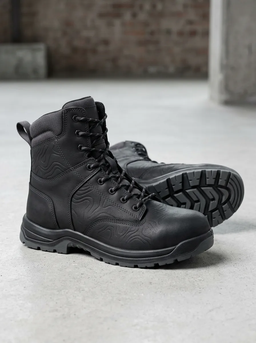 Men's Classic Topographic Pattern Work Boots