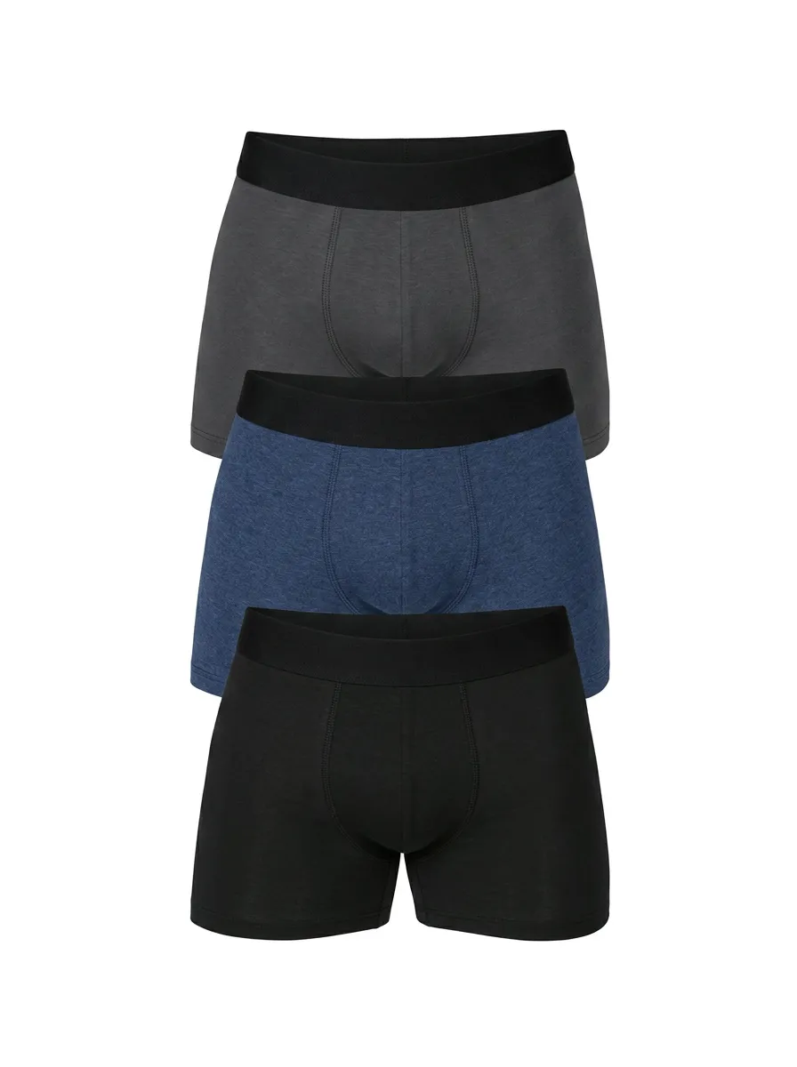 Minimal Solid Basic Three-Pack Boxer Briefs