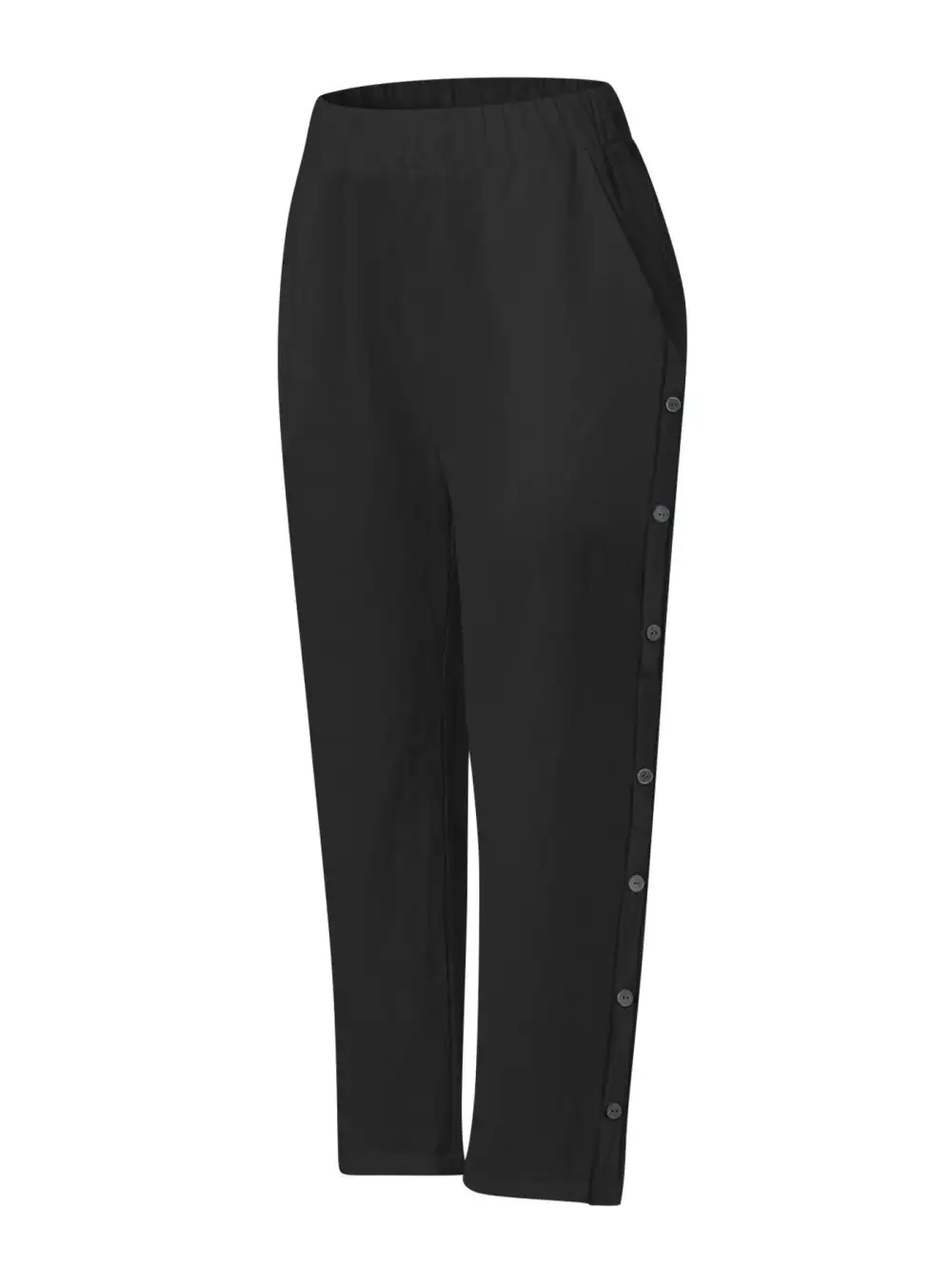 Wide Leg Button Detail Pocketed Pants