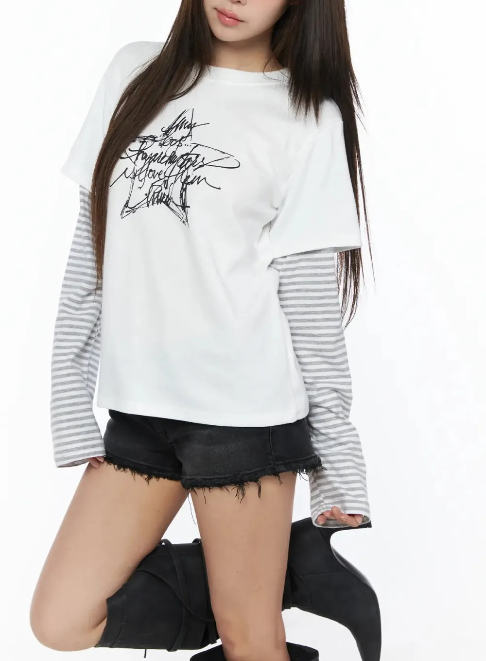 Graphic Layered Long Sleeve Tee