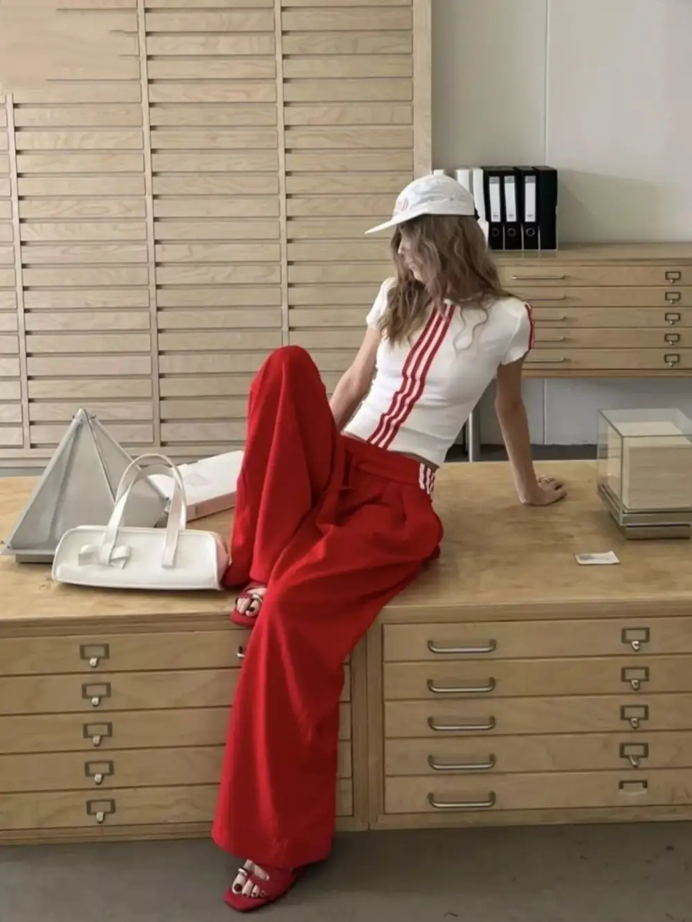 Elevated Striped Crop Top and Wide Leg Pants Set
