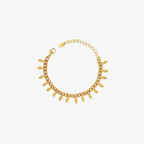 Leaf Charm Link Bracelet