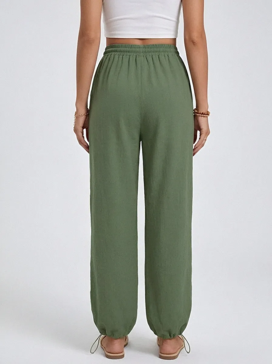 Women's Straight-Leg Drawstring Cargo Joggers
