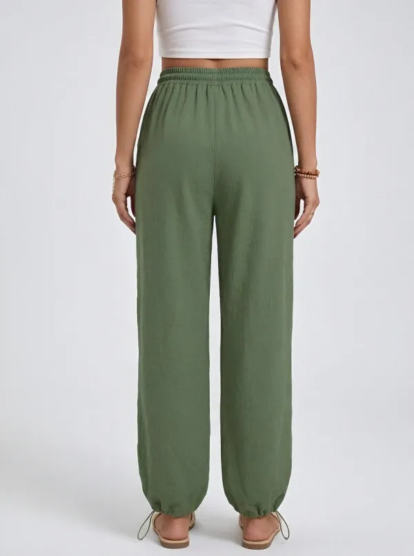 Women's Straight-Leg Drawstring Cargo Joggers