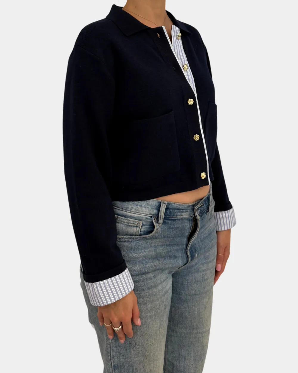 Contrast Color Cardigan