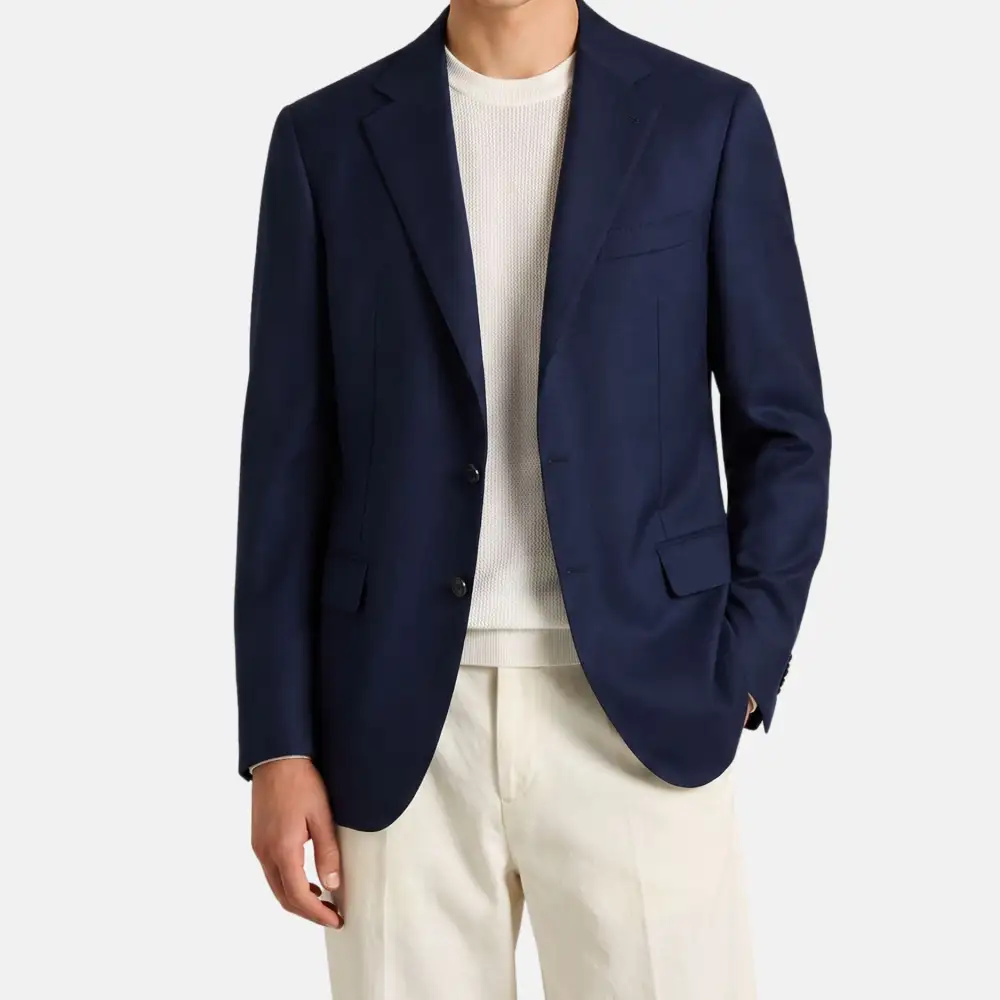 Leather Cashmere Silk Blazer Jacket