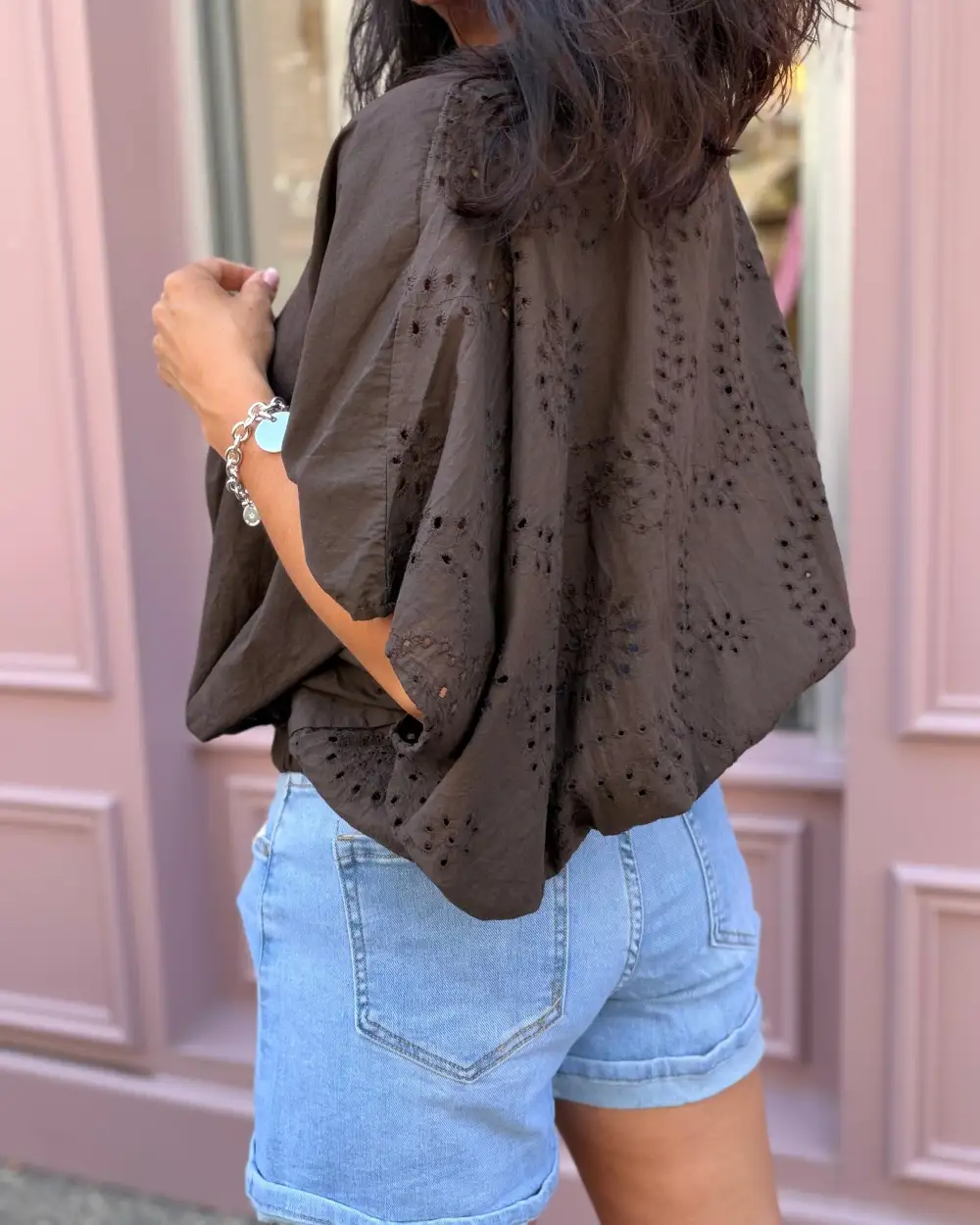 Structured Cotton Embroidered Blouse