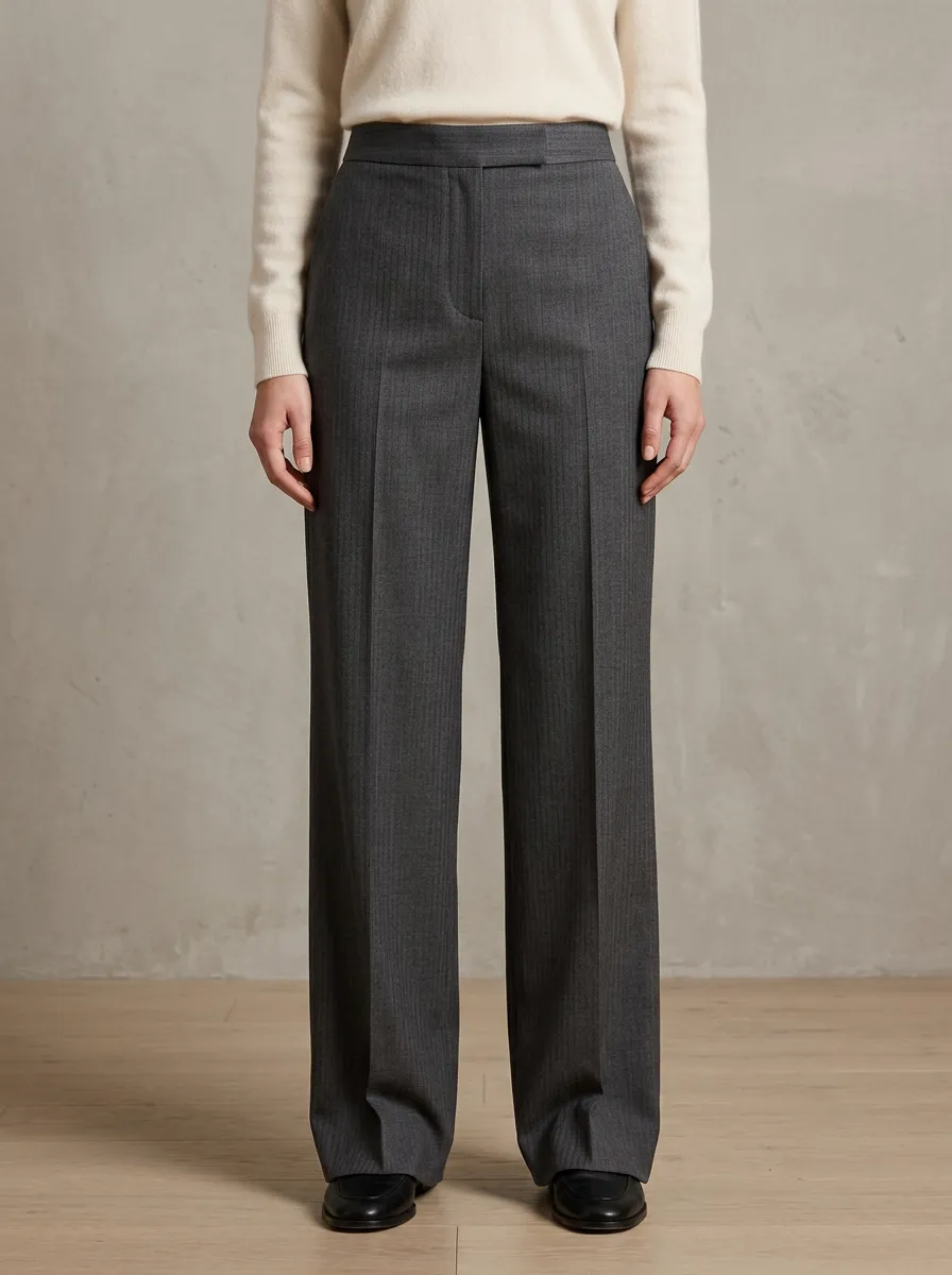 Herringbone Wide Leg Pants