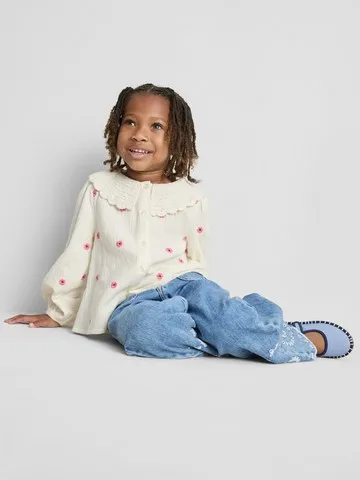1-9yrs | Crochet Collared Blouse