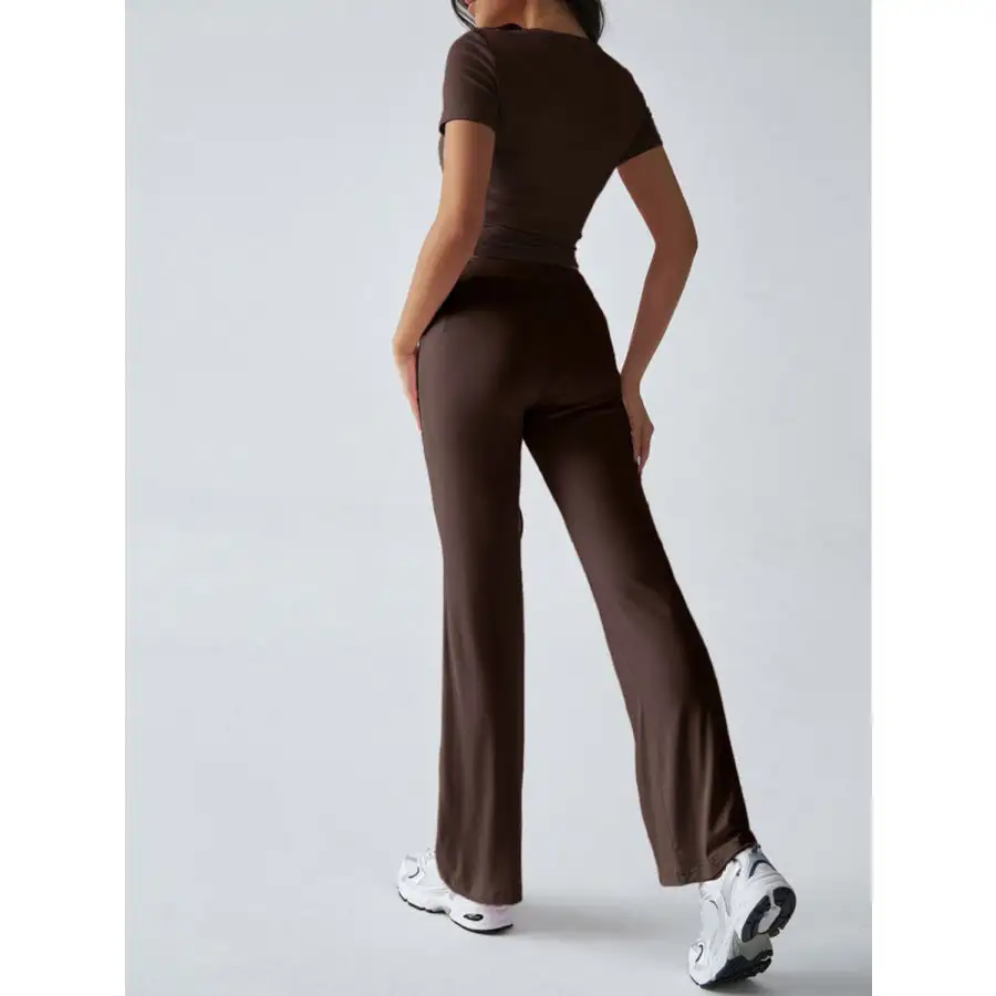 Short Sleeve Top and Drawstring Pants Set