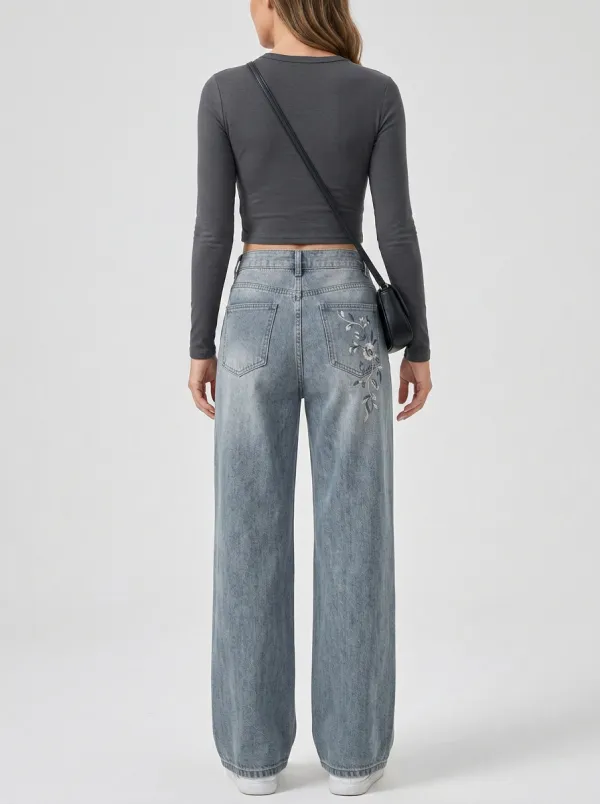 Women's Wide Leg Casual Denim Jeans