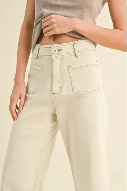 Front Pocket Wide Leg Pants