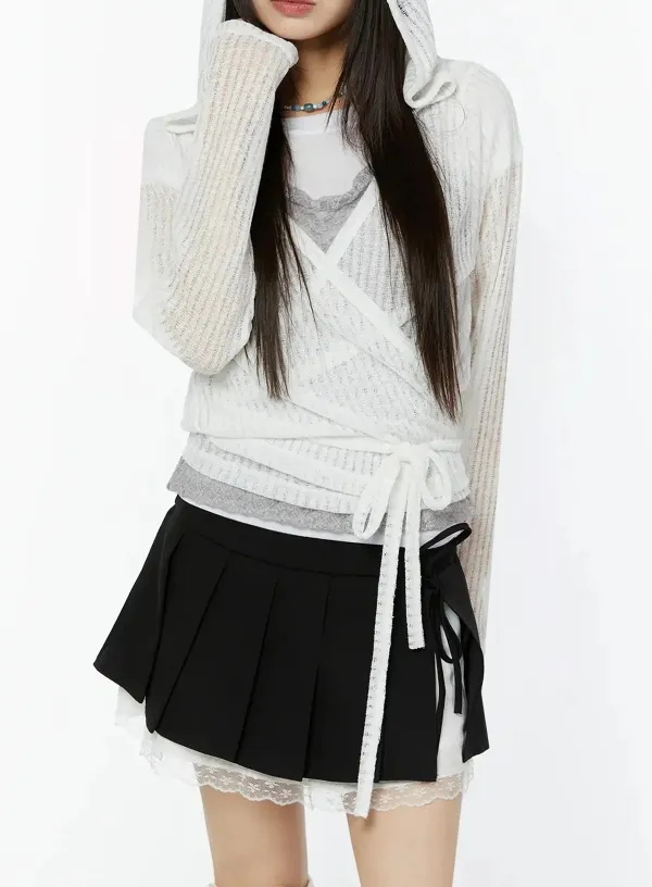 Chic Lace Wrap Hoodie Cardigan