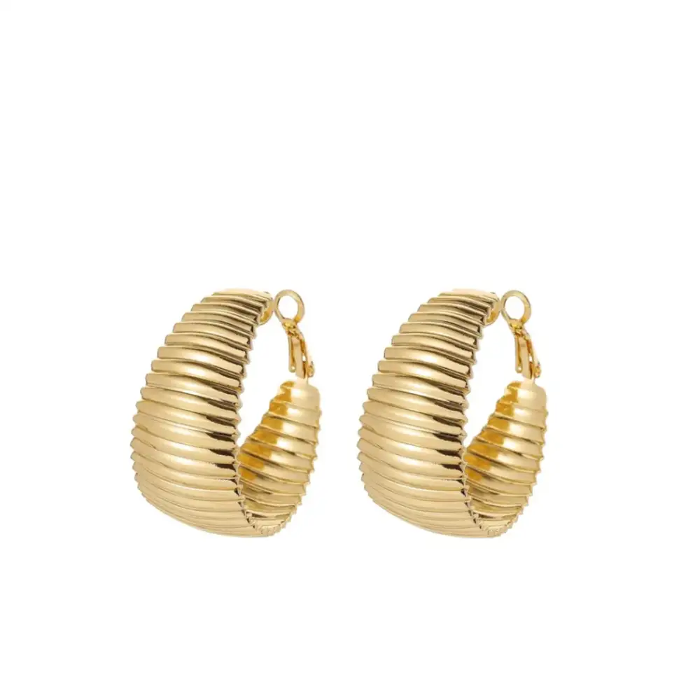 Textured Refined Hoop Earrings