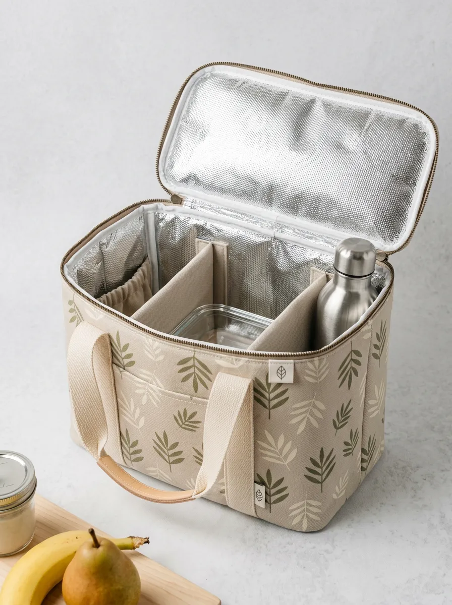 Nature Lover Botanical Leaf Printed Insulated Lunch Bag