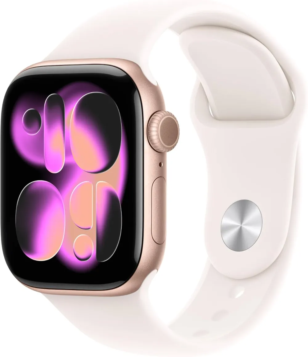Apple Watch Series 11 [GPS 42mm] Smartwatch with Jet Black Aluminum Case with Black Sport Band - S/M. Sleep Score, Fitness Tracker, Health Monitoring, Always-On Display, Water Resistant