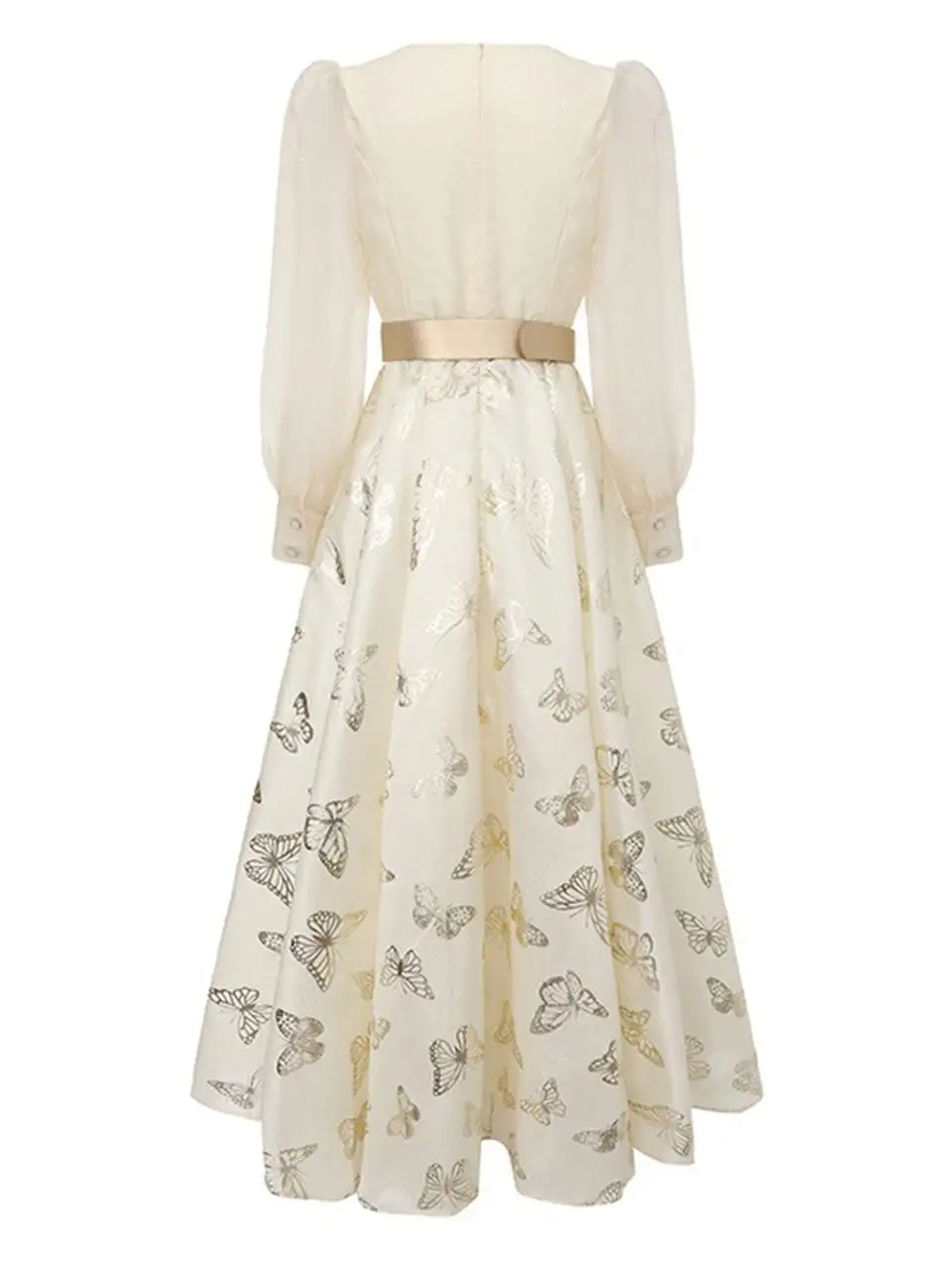 Butterfly Square Neck Maxi Dress