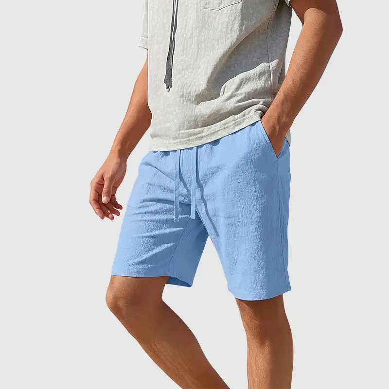 Men's Textured Drawstring Beach Shorts