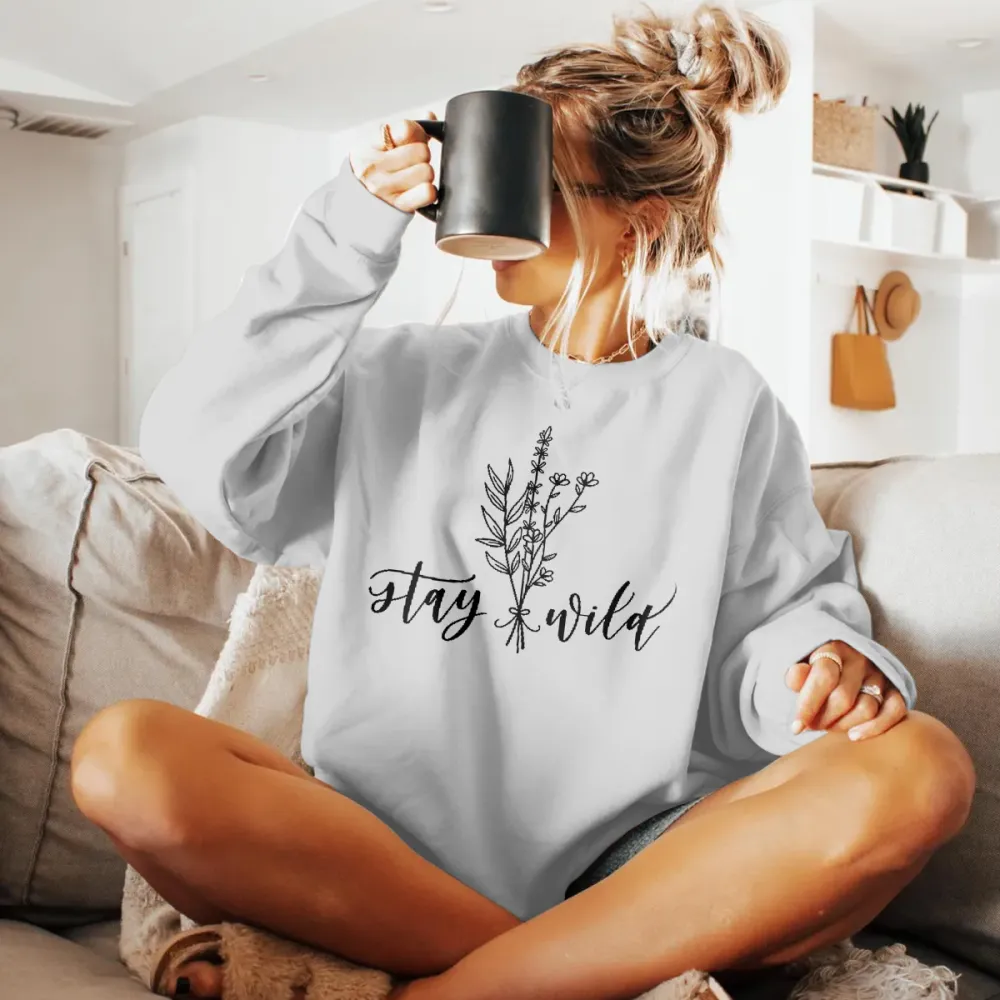 Women's Crew Neck Floral Sweatshirt