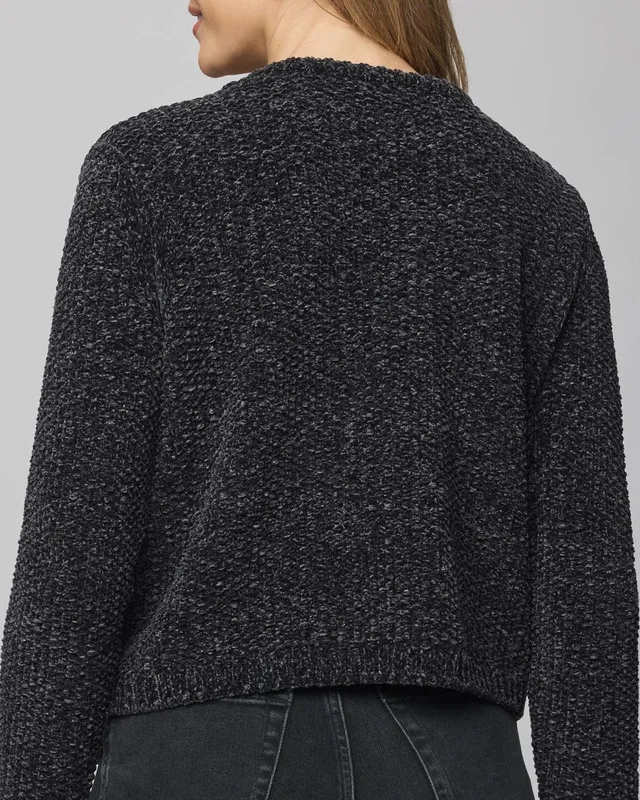 Relaxed Chenille Crop Cardigan
