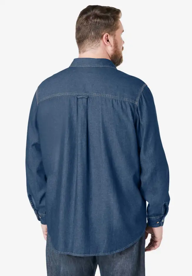 Long Sleeve Denim and Twill Shirt