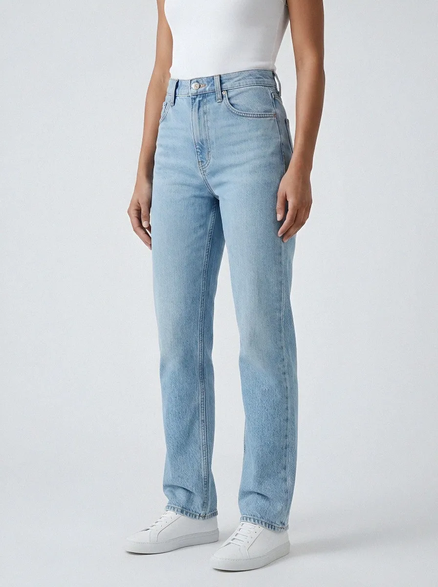 Casual High-Rise Classic Women's Straight-Leg Jeans