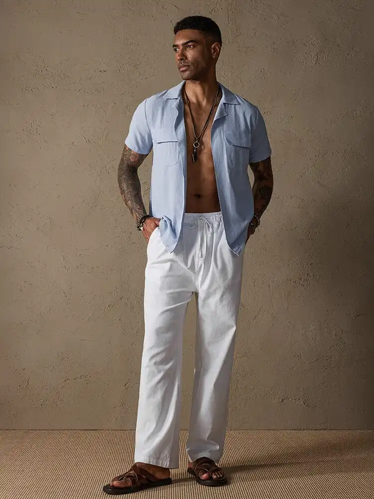 Relaxed Cotton Linen Trousers