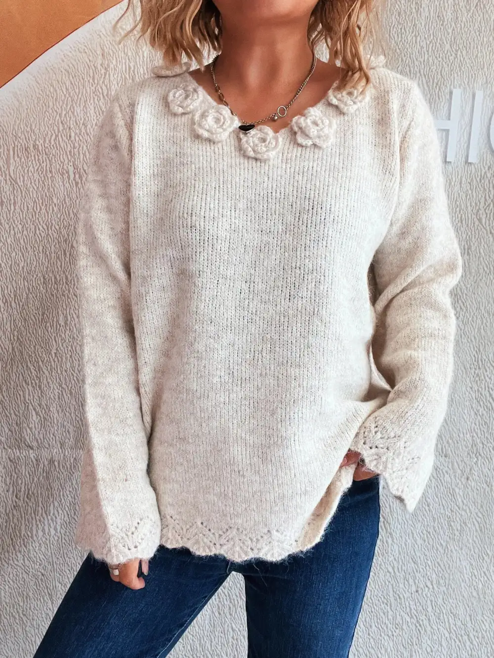 Long Sleeve V-Neck Sweater