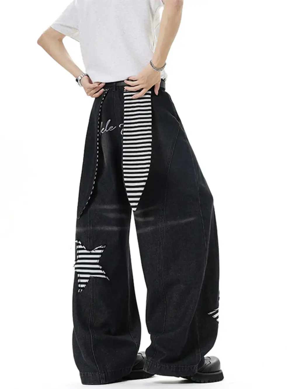 Stripe Star Balloon Jeans