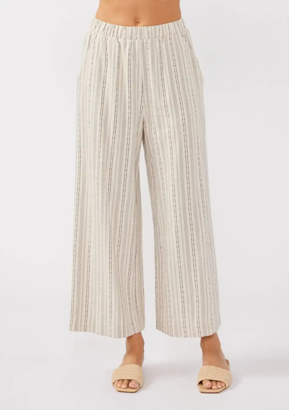 Striped High Rise Loose Pants