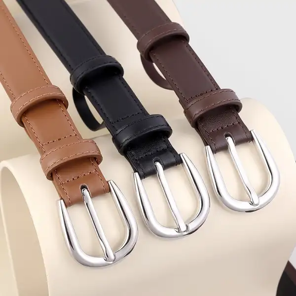 Everyday Buckle Skinny Leather Belt
