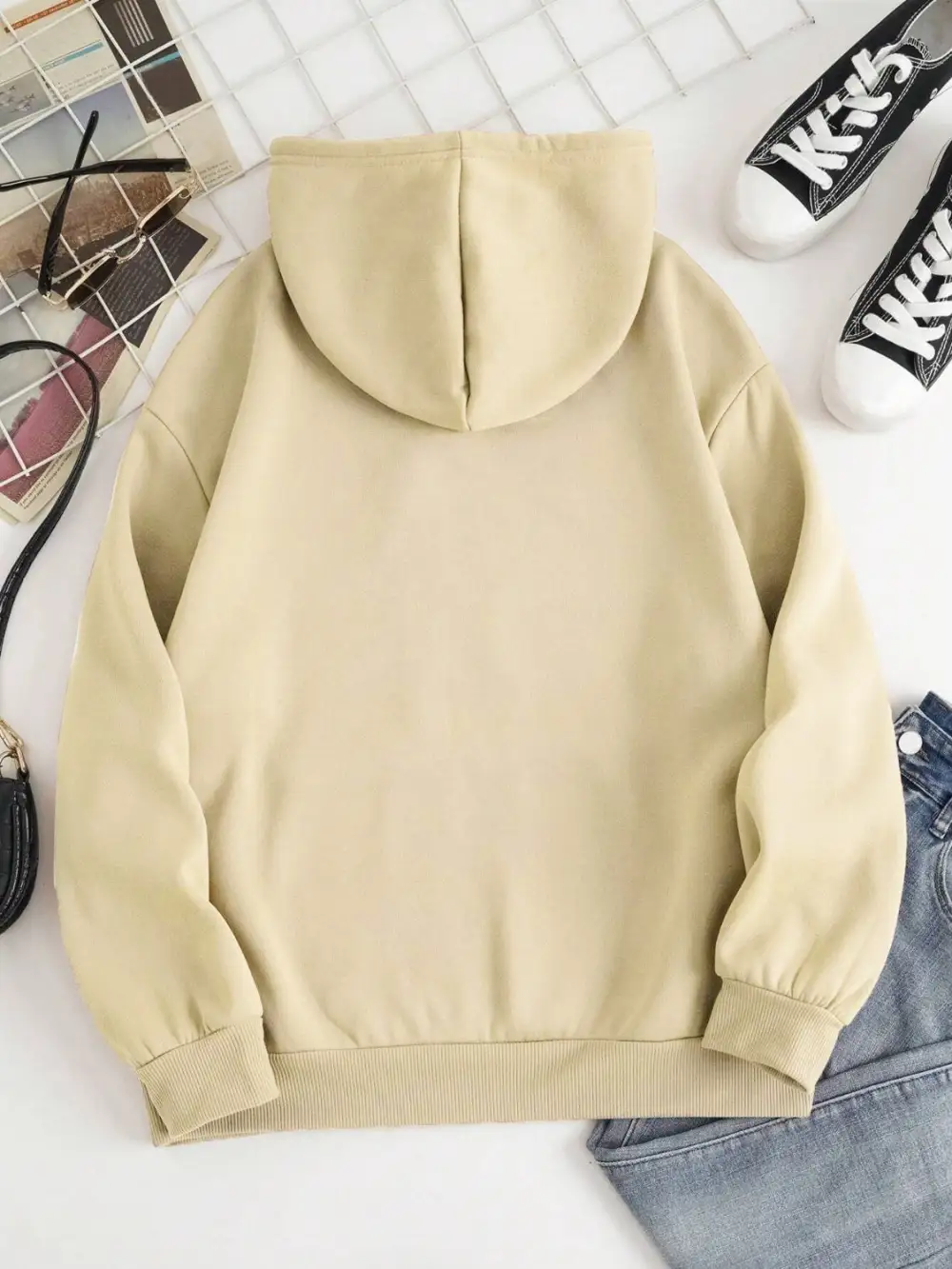 Refined Drawstring Pocketed Hoodie