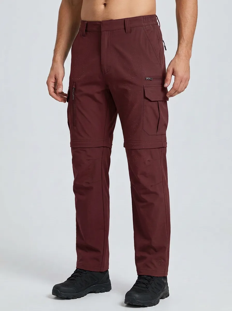 Men's Outdoor Hiking Waterproof Multi-Pocket Convertible Cargo Pants