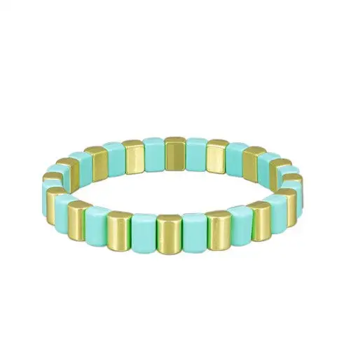 Scalloped Enamel Tile Bracelet