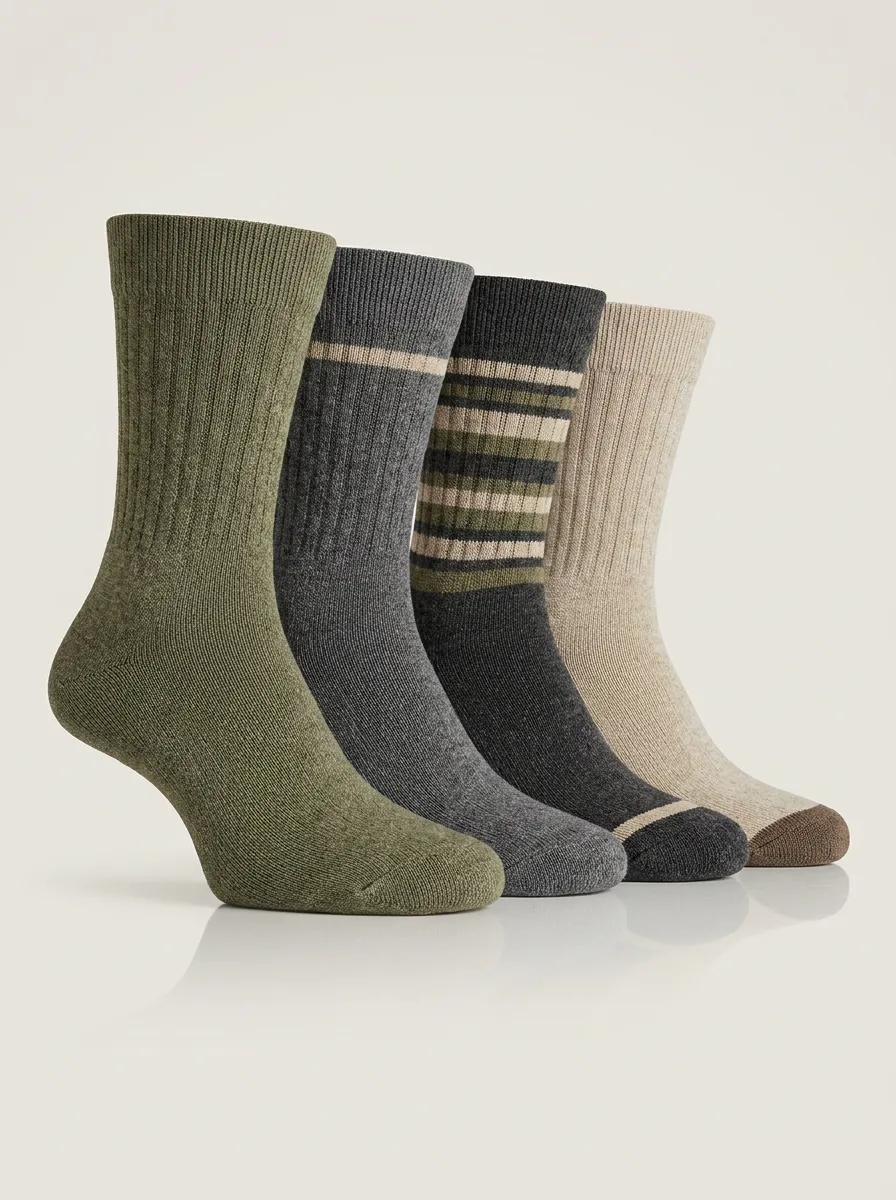Unisex Travel-Print Four Pair Socks