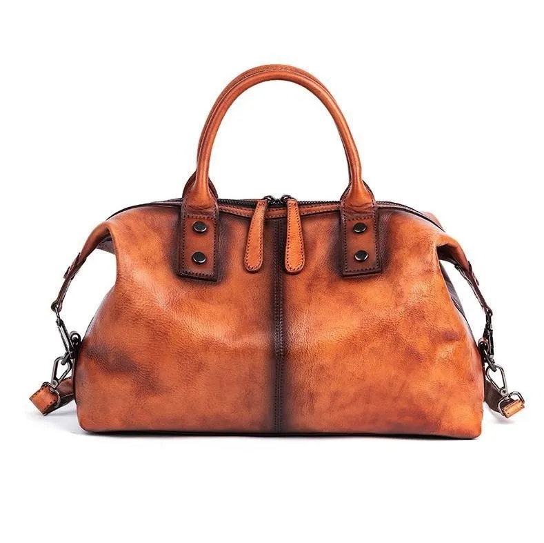 Medium Leather Top Handle Tote Bag
