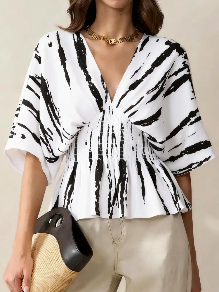 Easygoing Relaxed V-Neck Blouse