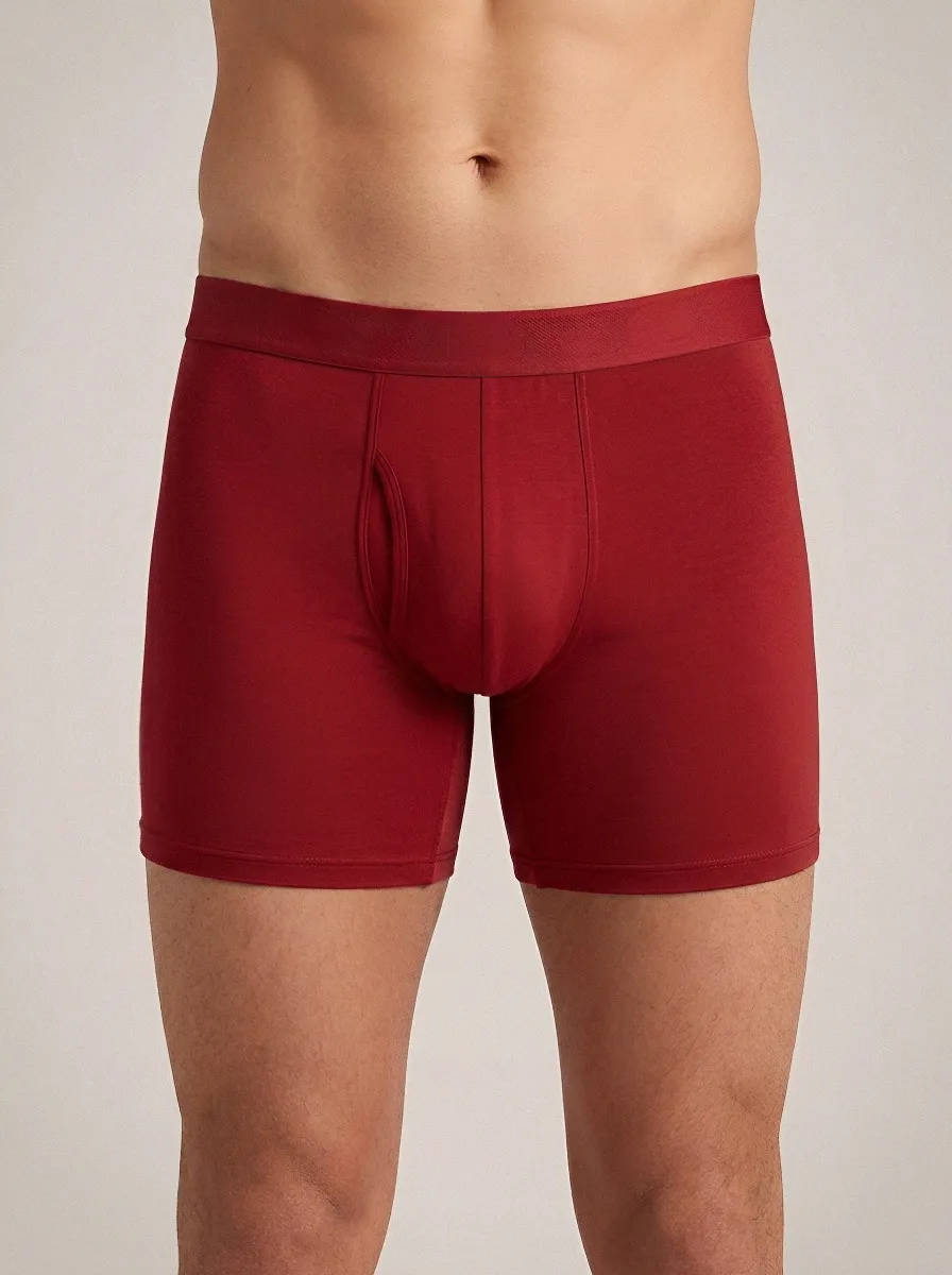 Men's Solid Comfortable Functional Fly 3-Pack Boxer Briefs