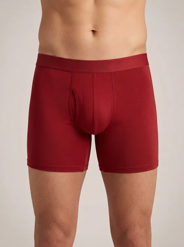 Men's Solid Comfortable Functional Fly 3-Pack Boxer Briefs