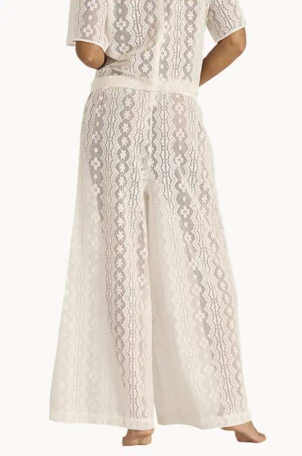 Sheer Lace Straight Leg Pants