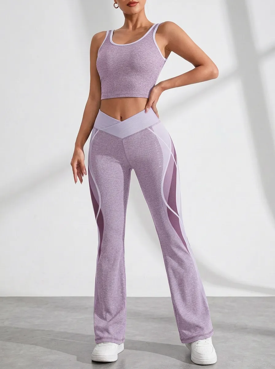 Colorblock Flared Flare Active Set
