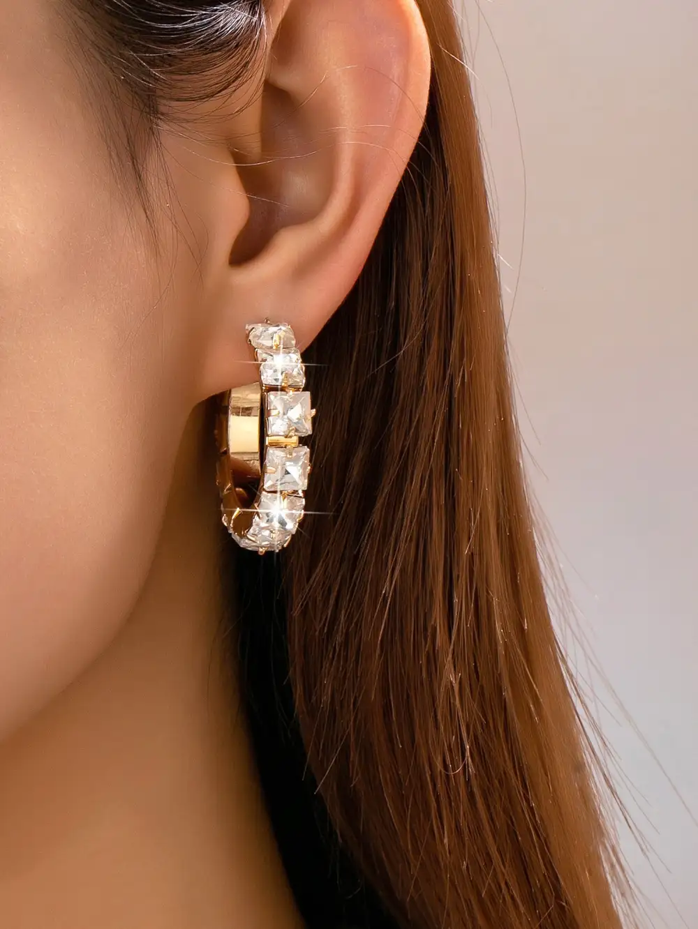 Crystal ncrusted Hoop arrings