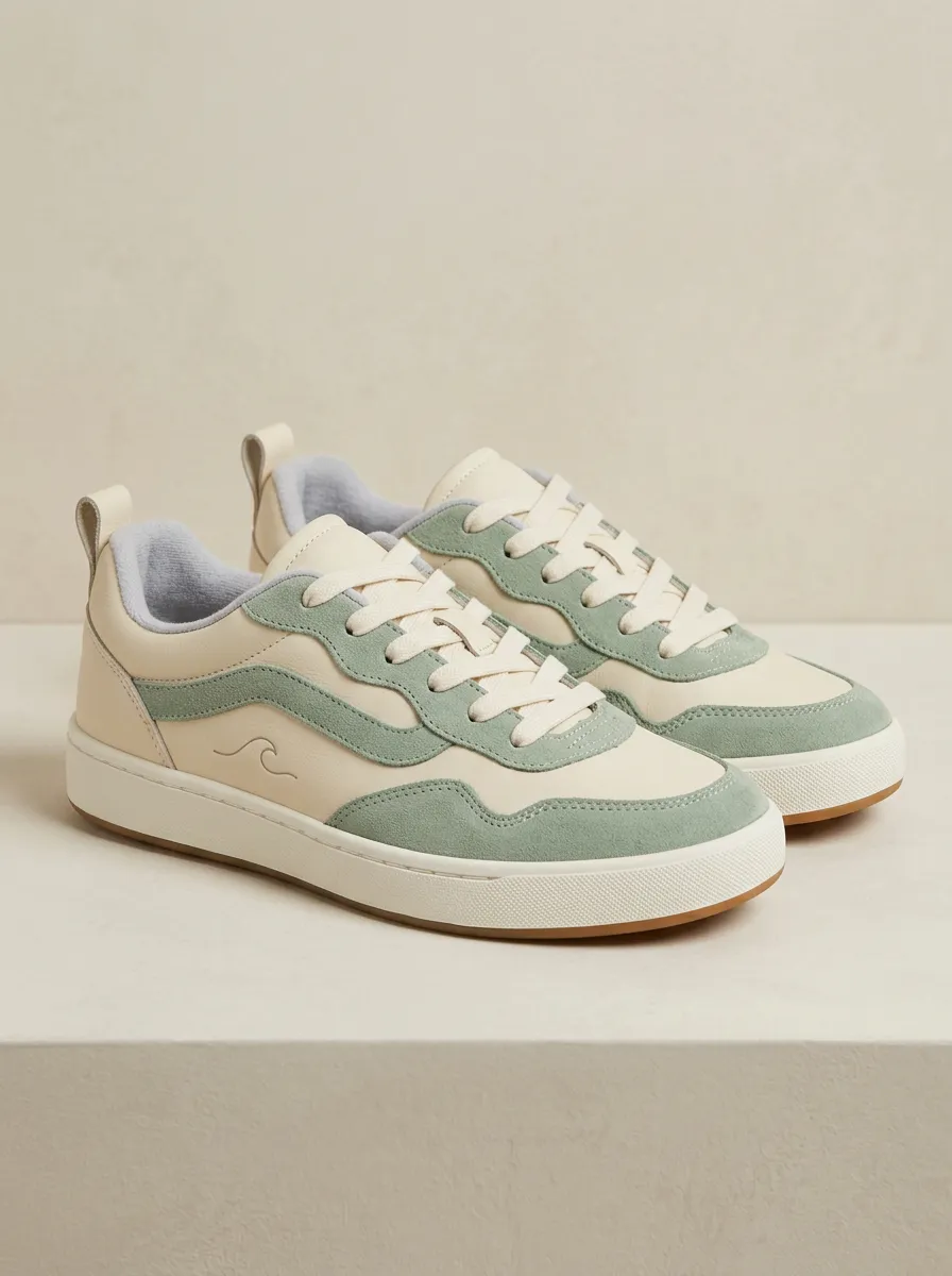 Lace-Detail Embroidered Lace-Up Women's Low-Top Skate Sneakers