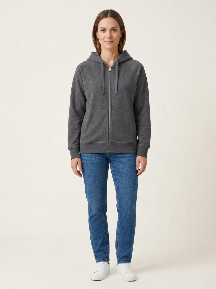Women's Raglan Full-Zip Drawstring Side-Welt Hoodie