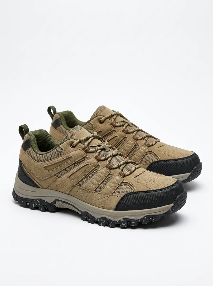 Men's Casual Hiking Enthusiast Topographic Map Printed Outdoor Shoes