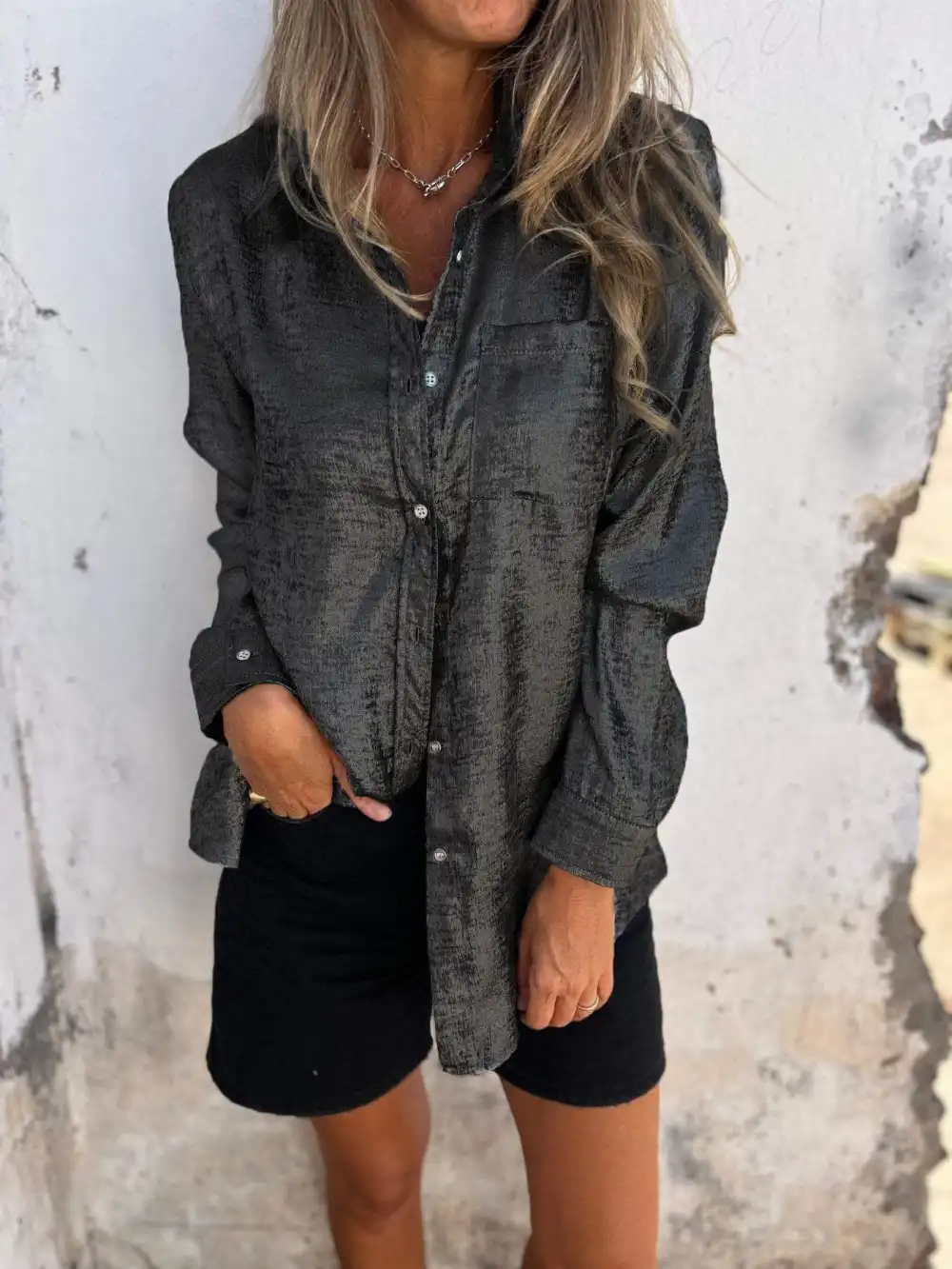 Relaxed Metallic Shirt