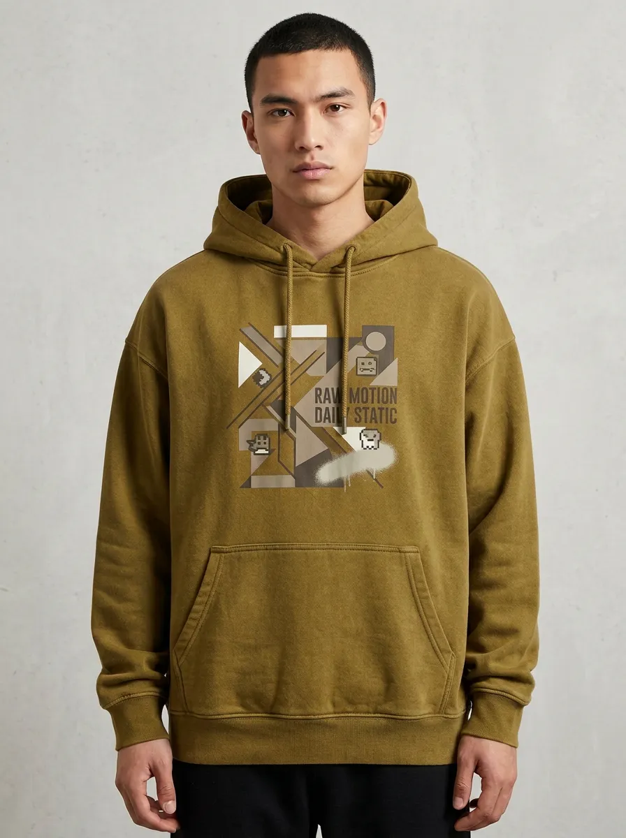 Outdoor Pixel Geometric Men's Graphic Hoodie