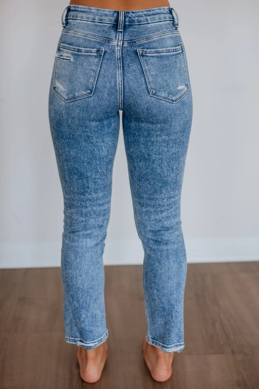 Women's High Rise Straight Leg Stretch Denim Jeans