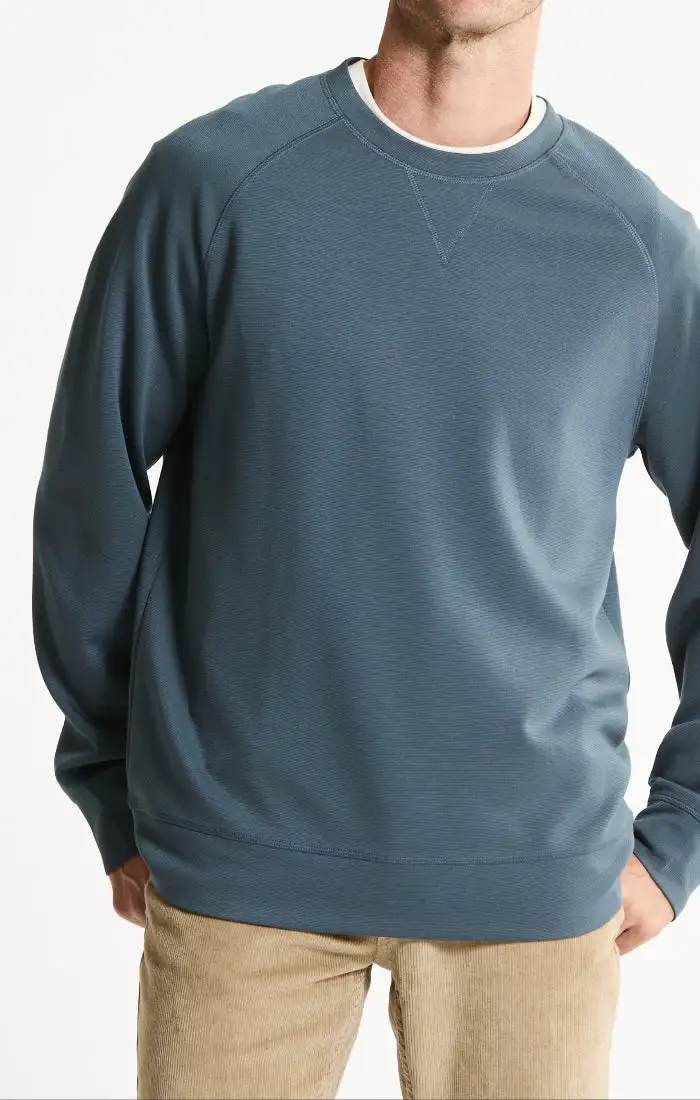 Performance Micro Stripe Knit Raglan Crewneck