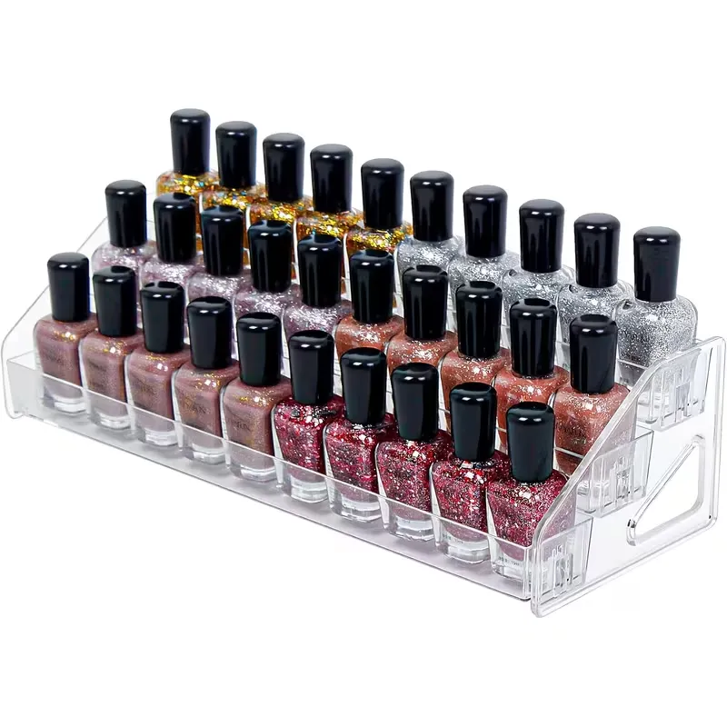 Transparent Multi-Tier Nail Polish Rack